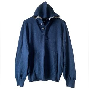 Banana Republic Men’s Navy Pima Cotton & Wool Blend Long Sleeve Knit Hoodie Sz M
